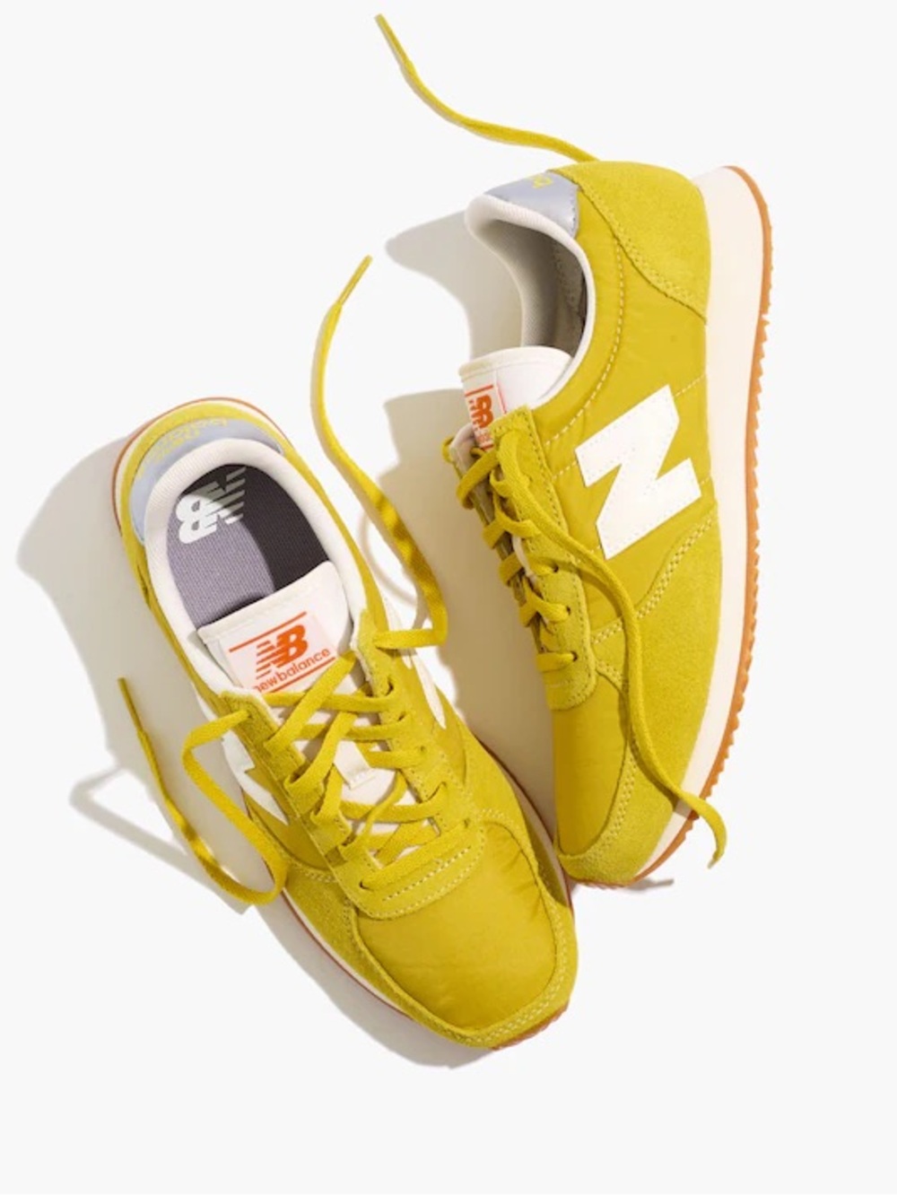 New Balance Kids Yellow and White Retro Runner Sneakers